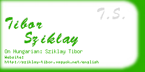 tibor sziklay business card